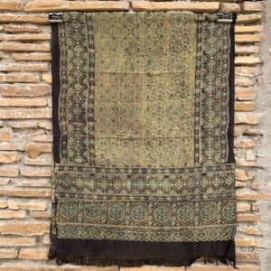 Ajrakh Hand Block Print with Natural Colour Hand Wining Organic Cotton Dupatta