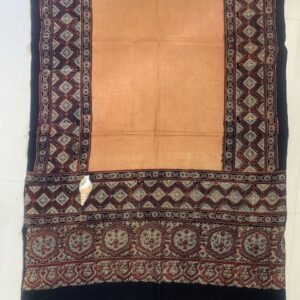 Ajrakh Hand Block Print with Natural Colour Hand Wining Organic Cotton Dupatta