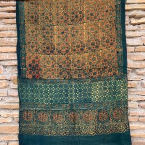 Ajrakh Hand Block Print with Natural Colour Hand Wining Organic Cotton Dupatta