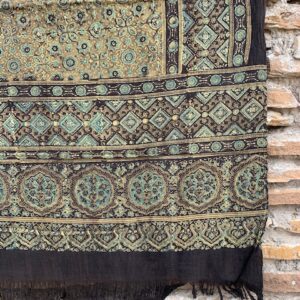 Ajrakh Hand Block Print with Natural Colour Hand Wining Organic Cotton Dupatta