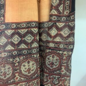Ajrakh Hand Block Print with Natural Colour Hand Wining Organic Cotton Dupatta