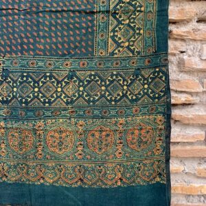 Ajrakh Hand Block Print with Natural Colour Hand Wining Organic Cotton Dupatta