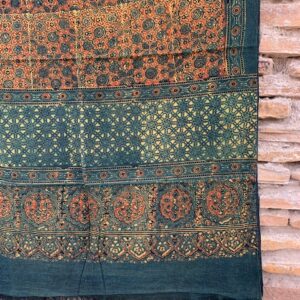 Ajrakh Hand Block Print with Natural Colour Hand Wining Organic Cotton Dupatta